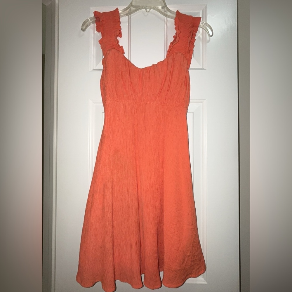 Altar'd State Orange Ruffle Dress